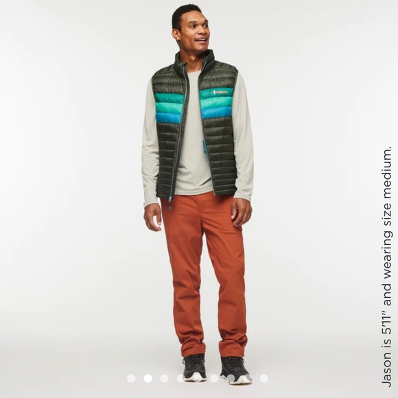 NWT Cotopaxi Fuego 800 fill Down Vest Spruce Stripes XXL